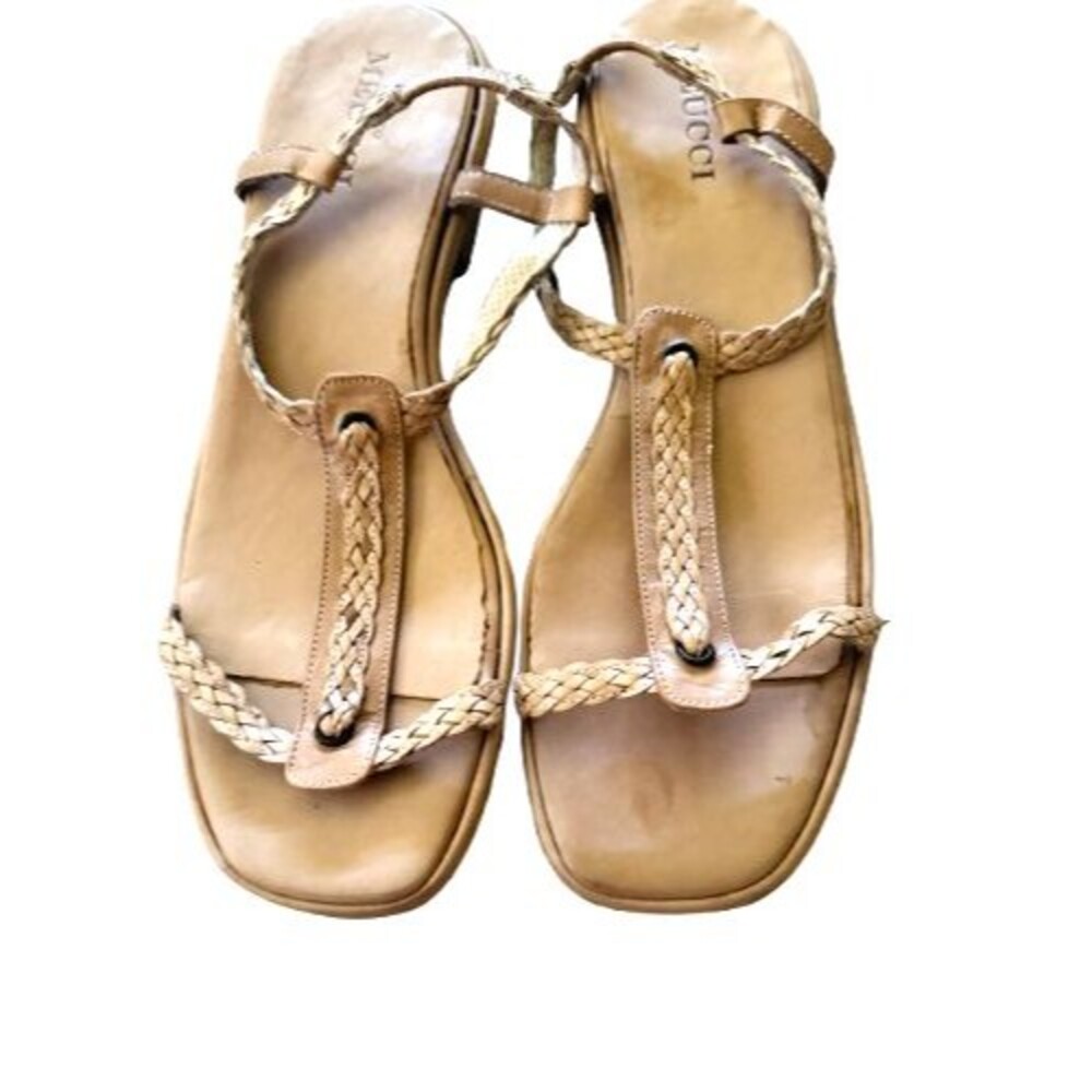 NWOT Meucci Sesto Tan Leather Sandals Size 9.5M